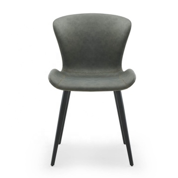 Modern Simple Metal Frame PU Leather Dining Chairs for Your Home