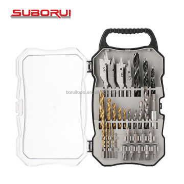 31pcs Multifunctional Hardware Drill Bit Set for Wood, Metal, and Masonry