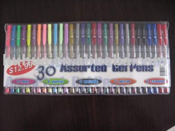 colorful gel ink pen set soft PVC blister packing