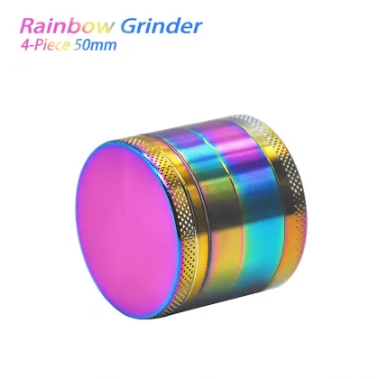 4-Piece Rainbow Dry Herb Grinder 50mm