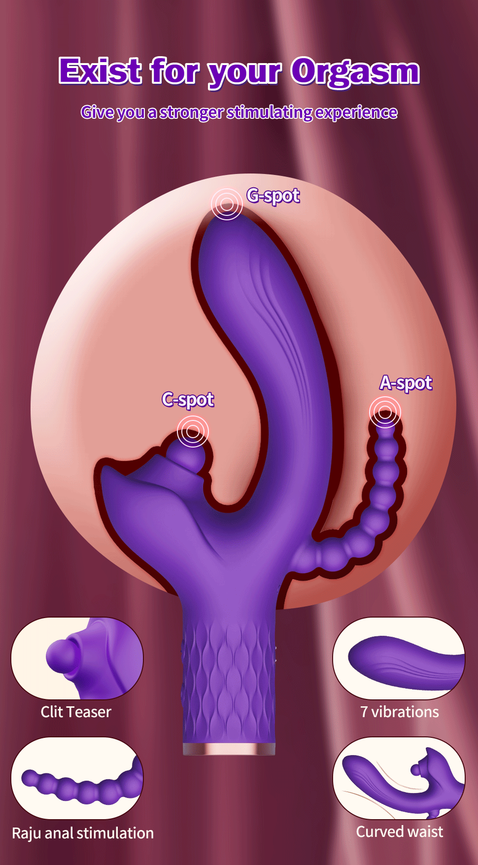 Dual Vibration Erotic Stimulator with Multiple Frequencies
