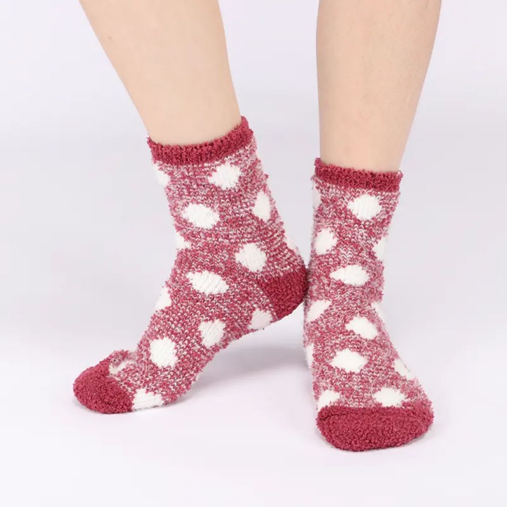 Winter Coral Velvet Socks