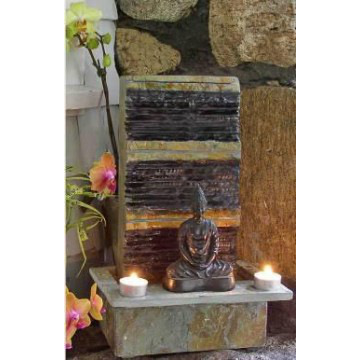 Slate Buddha fountain Indoor Outdoor Fountain Water features