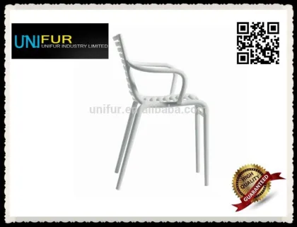 Replica Philippe Starck stackable armrest driade pipe armchair with horizontal element