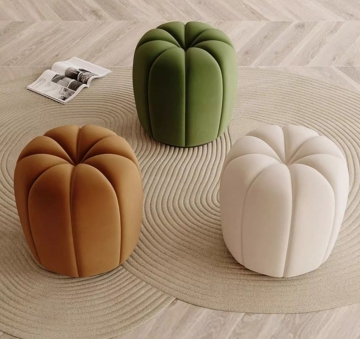 Small White Dressing Stool with Ottoman Cushion Covers