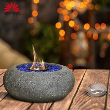 wholesale  Round portable firepit Indoor Concrete Fire Bowl Fire Pit Decorative Table Top Bioethanol Fireplace