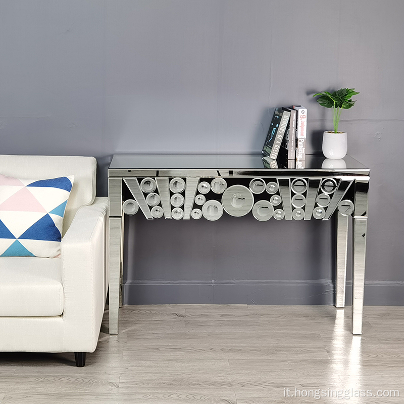 Clear Mirror Round Spot Console Table