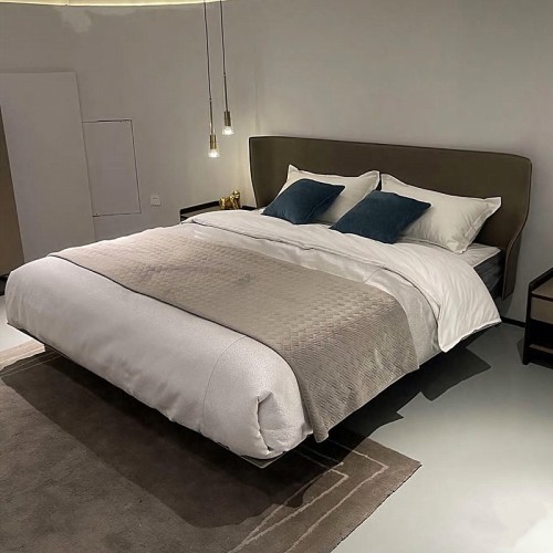 Cama de couro de luxo leve italiano