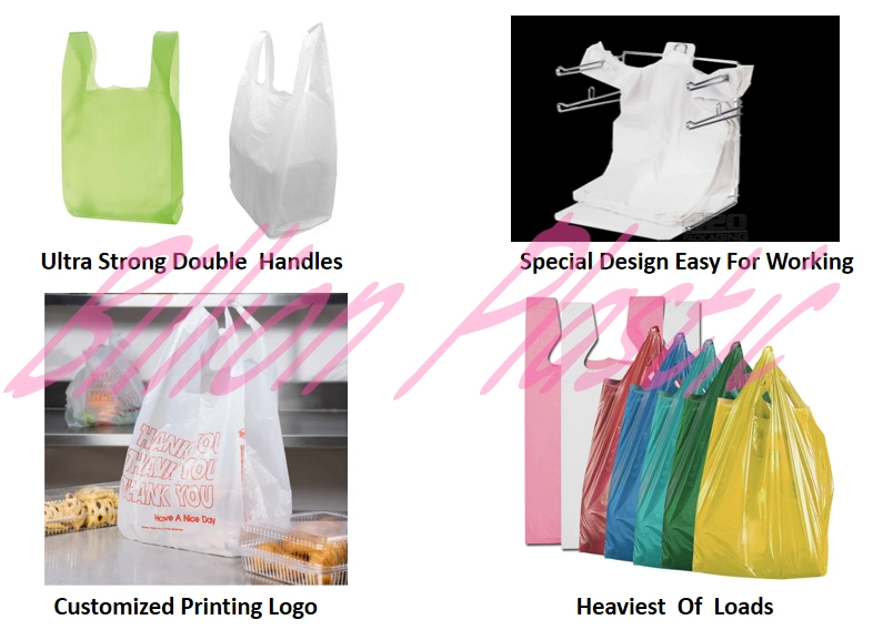 PE Plastic T-Shirt Supermarket Shopping Bag