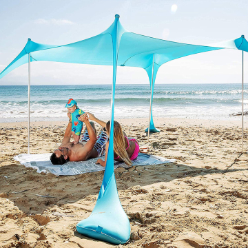 Namiot plażowy Ochracy UV50 z aluminiowymi słupami i kotwicami