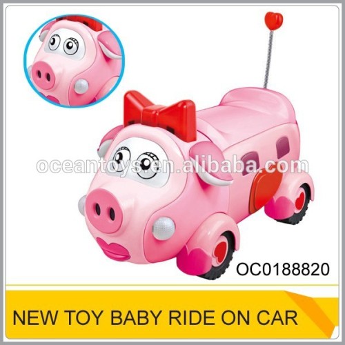 Pig design remote control baby ride on toy car OC0188820