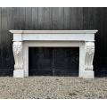 Napoleon III Style White Marble Fireplace Mantel