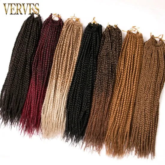 Box Braids Hair ombre Crochet Hair Extensions 22 roots/pack synthetic braiding brown blond,black color 18 Inch Crochet Braids