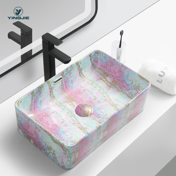 European Bathroom Acquacubic Wash Basins - Pink and Blue Vanity Sinks