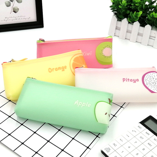 Pencil Bag Near Me Custom colorful waterproof fruit style silicone pencil case Manufactory