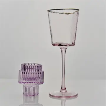 embossed crystal champagne glass pink colored wine glass