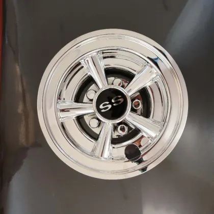 Chrome Wheel Hub Caps and Covers for 8-inch Golf Carts