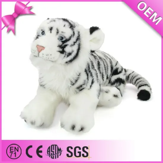 Plush tiger toy company good quality custom striped soft plush white tiger toy