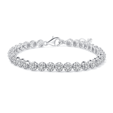 Hot Sale Classic VVS 3.5ct Moissanite Diamond 925 Sterling Silver Tennis Chains Bracelet Necklace Set for Men Women