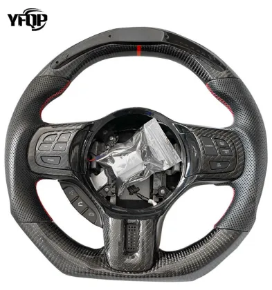 Black Carbon Fiber Leather Steering Wheel for Mitsubishi Evo10