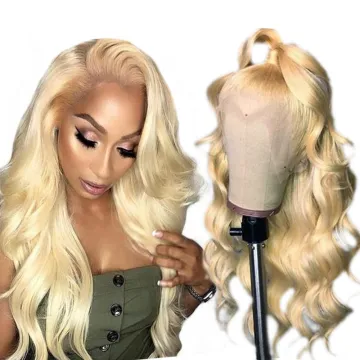 Human Hair Blonde Loose Wave Wig  Human Hair Blonde Loose Wave Wig 10a 613 Deep Curly Frontal Lace Blonde 13x4 Wig
