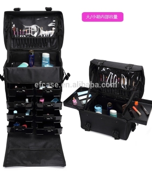 MAKE UP CASE WITH TROLLEY/ HAIRDRESS CASE /BEAUTY CASE,2 IN 1 TROLLEY NYLON BEAUTY CASE