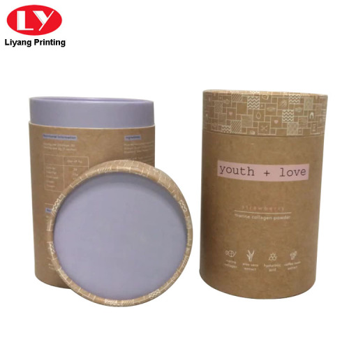 Round Kraft Paper Tea Present Box Cylindrical