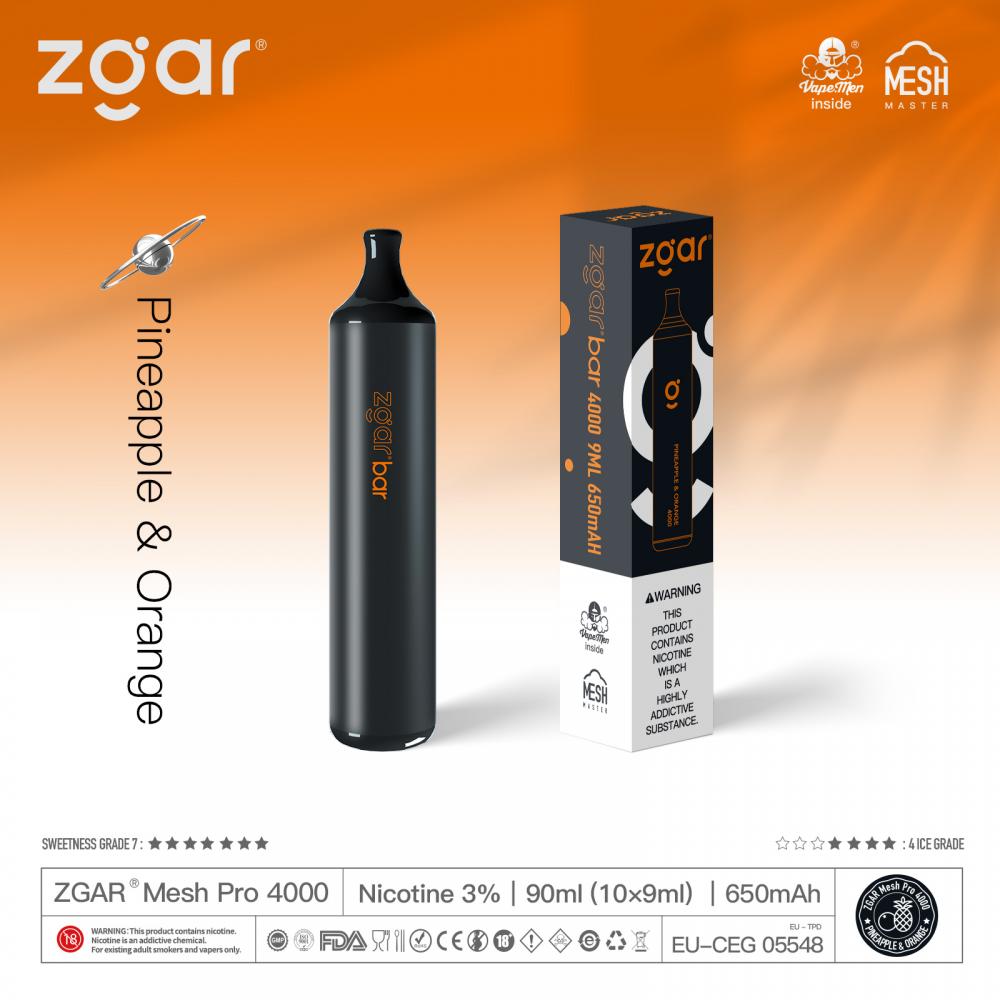 ذوق مختلط يمكن التخلص منه vape pen zgar 4000 نفخة