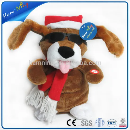 23cm handmade animated plush squeaky christmas dog toys