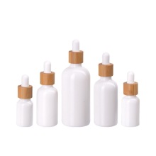 White Porcelain Essential Oil Bottle with Bamboo Dropper