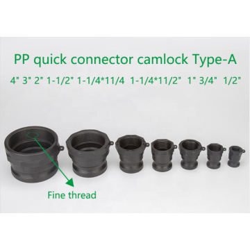 PP Camlock Couplage rapide Polypropylène pour tuyaux industriels