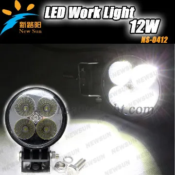 3\" 12W LED Work Light Round Working Lamp Truck Trailer Motorcycle SUV