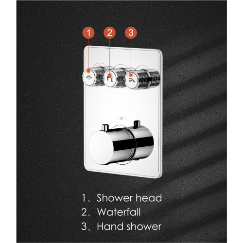 Triple Outlet Switch Thermostatic Shower Mixer Valve