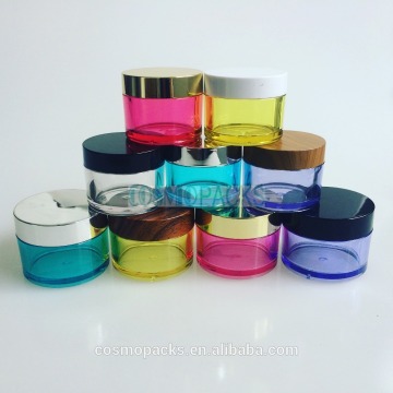 30g 50g amber clear black glass cream jar cosmetic jars with silver lid lip balm container glass jar with bamboo plastic lid