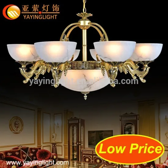 Brass glass chandelier in the lobby,antique glass brass chandelier