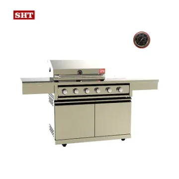 Piato Outdoor Kitchen Barbecue 6 Burners Natural Gas BBQ Grill Cabinet with Rotisserie