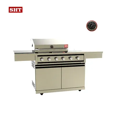Piato Outdoor Kitchen Barbecue 6 Burners Natural Gas BBQ Grill Cabinet with Rotisserie