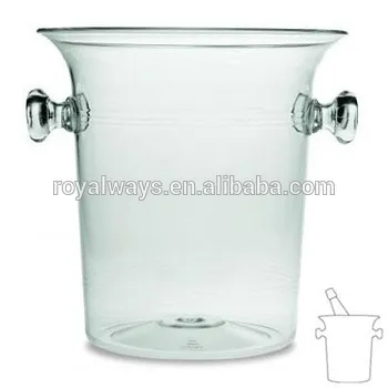 plastic custom wholesale beer ice bucket, clear acrylic ice bucket for beer