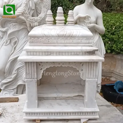 Small Marble Temple Sculpture with Buddha in India