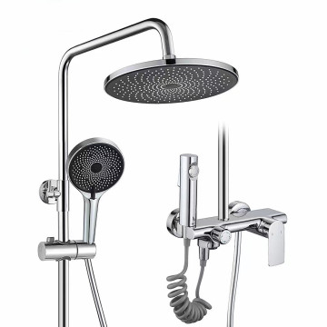 Hot Selling Brass Chrome 4 Function 10 Inch Bathroom Shower Set with Star Sky Pressurized Shower