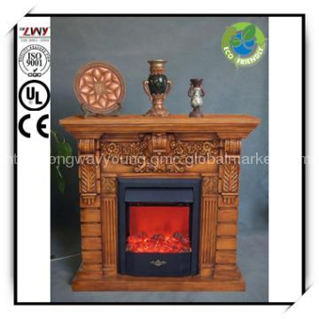42 Inches Red Fiberclay Decorative Electric Fireplace