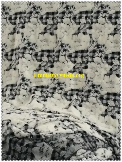 black and brown white lotus flowers floral jcquard pattern woolen knit fabric