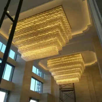Modern Luxury Crystal Chandelier LED Light Gold Large Ceiling Lamp