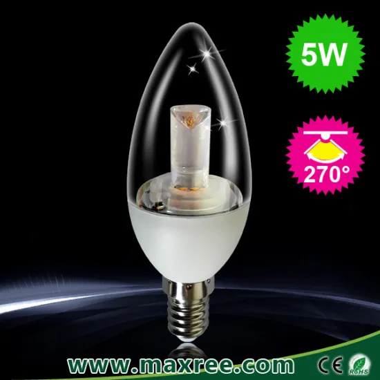 LED light candle, China 2015 low price clear cover e14 5W led light candle