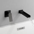 Black Wall Single Handle Tub Faucet Waterfall