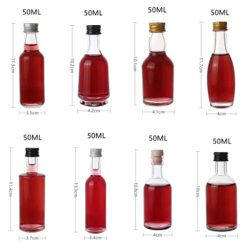 Mini sabor de vidrio Vino Espíritus Bottles Muestras 50 ml