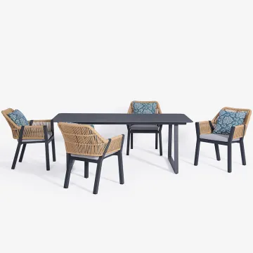 Rattan Garden Chairs for Villa Outdoor Furniture Set