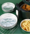 Contenedor de aluminio de aluminio de comida para llevar de plata redonda