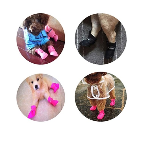 Acessórios para animais de estimação à prova d&#39;água sapatos de chuva de cachorro de silicone