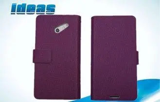 Purple Huawei Ascend P6 Mobile Phone Leather Case Wallet ,
